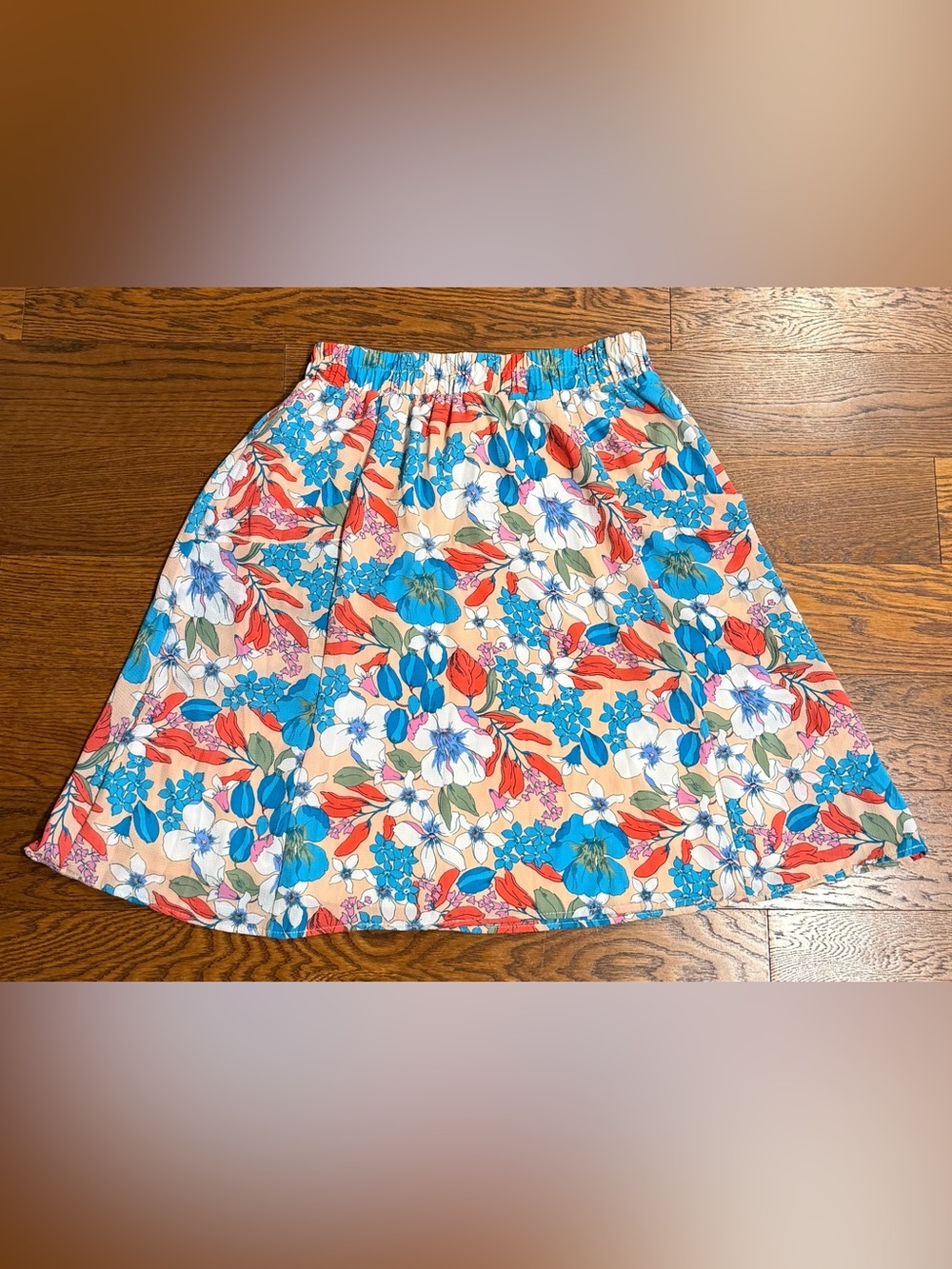 Honey & Lace Women’s Floral Miramar Pocket Lined Apron Style Skirt Size XL